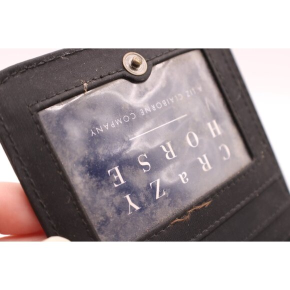 Liz Claiborne Crazy Horse Black Wallet Zip Snap Bi-Fold ID Card Holder Organizer - Picture 5 of 14